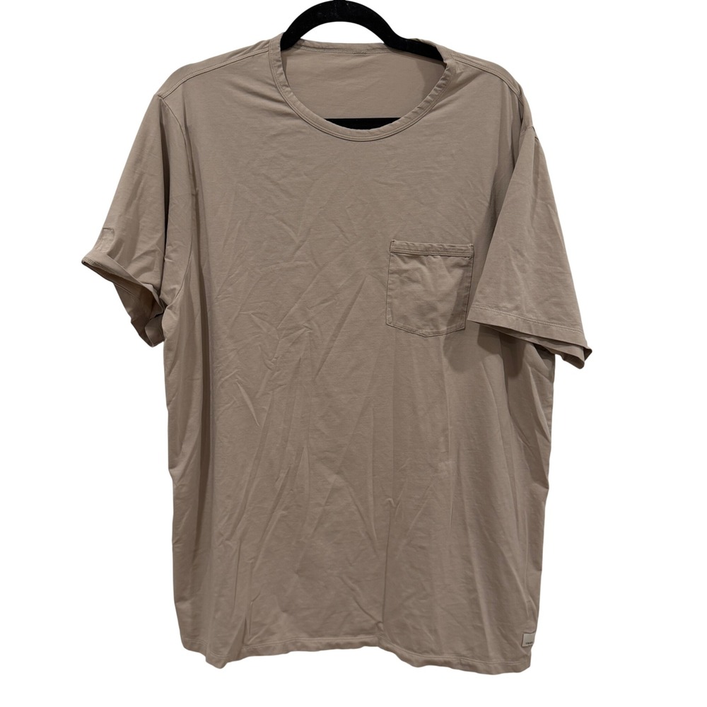 Vuori Mens XXL Tuvalu Pocket Tee Tan V1031 Short Sleeve Cotton Stretch‎ T-Shirt